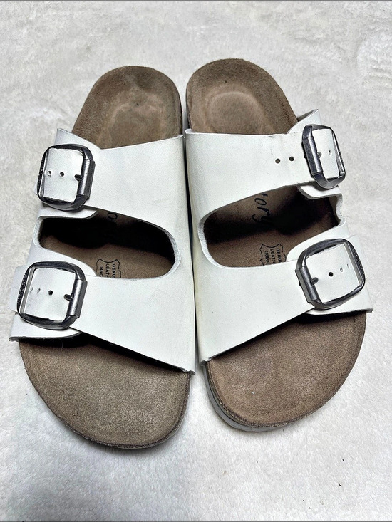 Fitory Shoes - Fitory White Double-Buckle Sandals US 7